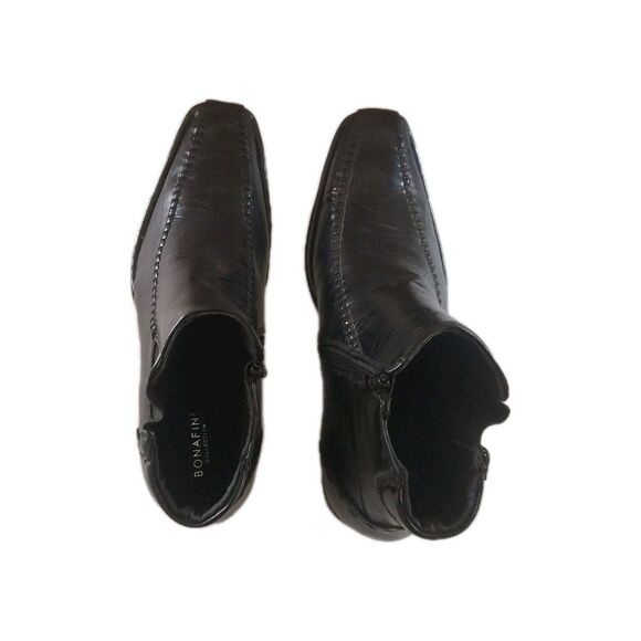Bonafini Dress / Casual Boots Men 13  Side Zipper + elastic D-619 Black New main image 9